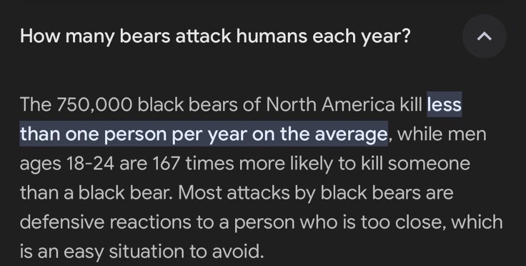 @IHTAcast @moxxi_morgan @Rothmus The bear would just try to kill me and ppl would believe in me of I said I was attacked by it. A man would torture me, hunt me, rape me alive until I'm dead and then rape my dead body and if I managed to come out alive nobody would believe in me