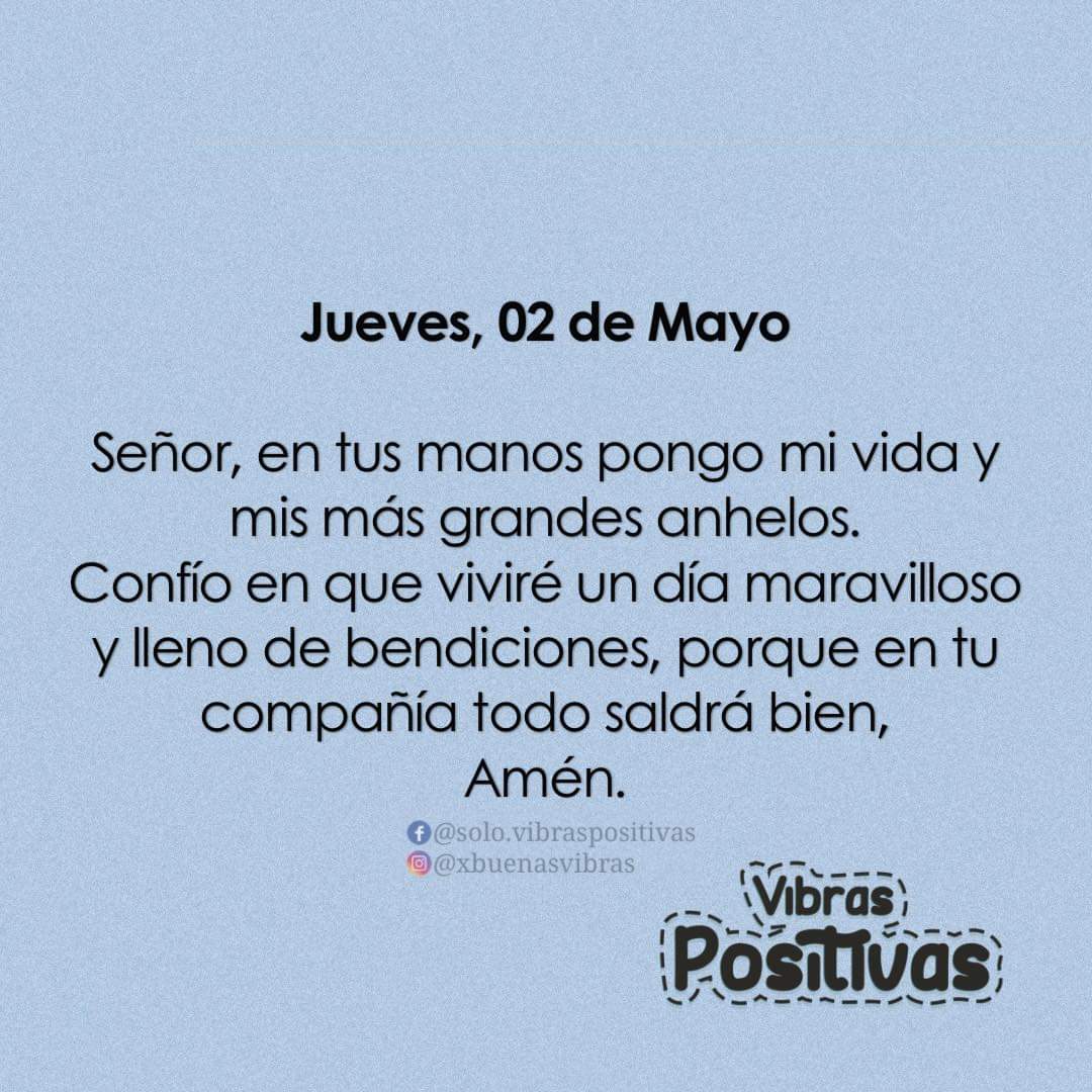 Amén.

Gracias, gracias, gracias... Infinitas gracias por un nuevo día Padre celestial!

Que todos tengamos un jueves lleno de bendiciones!

#ActitudPositiva #BuenaVibra #BuenosDiasATodos #FelizJueves #JuevesMusicales #LoveRunSmile #YoElegiCorrer #ElPinchiContreras© #Puebla