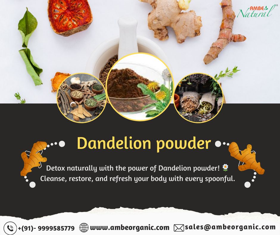 Dandelion dreams in a sprinkle! ✨ Elevate your wellness routine with the enchanting benefits of dandelion powder. 🌼 
Visit us:- ambeorganic.com
#NaturalRemedy #WellnessBoost #ambenatural #naturalremedy #herbalmedicine #wellness #herbs #organic #spices #neemoil