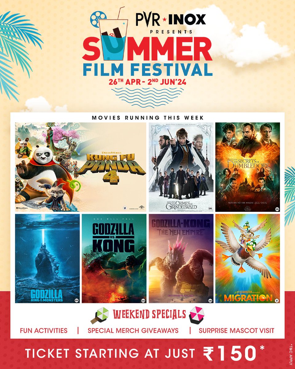 Cool off with these amazing animation and live-action blockbusters this summer! 🎬 With the PVR INOX Summer Film Festival, enjoy these movies from April 26 to June 2. To make your weekends even more special, we’ve planned fun activities, special merch giveaways, and surprise