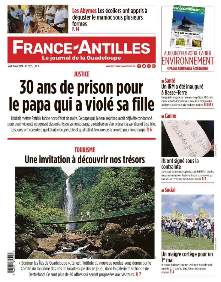 À LA UNE de notre édition du 2 mai, 30 ans de réclusion criminelle pour un père reconnu coupable de viol en récidive