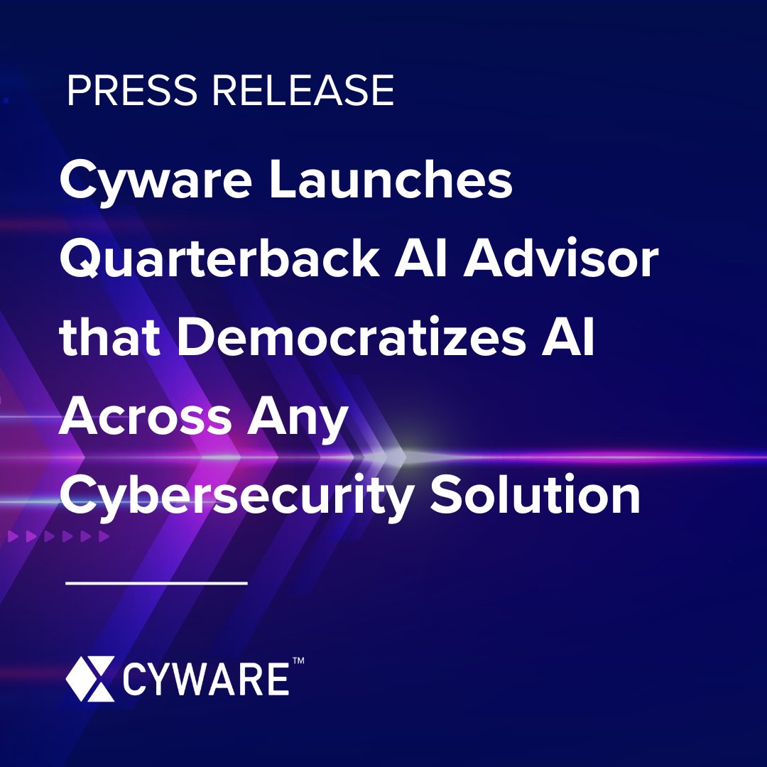 📣JUST ANNOUNCED📣 Cyware launched Quarterback, our purpose-built AI Advisor designed to scale, optimize, and accelerate the effectiveness of an organization’s security team. 

Learn more →→→ bwnews.pr/44oXgSy

#CyberFusion #SecOps #Orchestration #AI #genAI