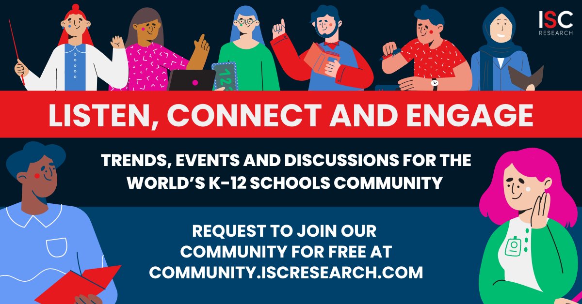 The ISC Research Community is designed to support the development of meaningful relationships within the K-12 international schools market. Stay informed of market trends, attend regular thought-provoking events and connect with peers! Sign up for free: ow.ly/Cco950PKvcM