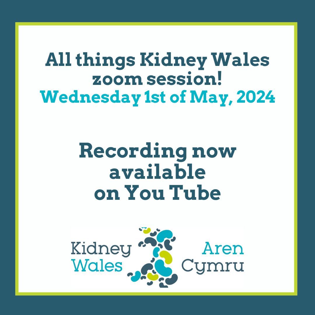 If you missed our All Things Kidney Wales Zoom session, the recording is now available yesterday. Tune in to hear the impact of your generous donations over the last year, and how these have directly supported the kidney community here in Wales. 👇 buff.ly/3Won7Ip