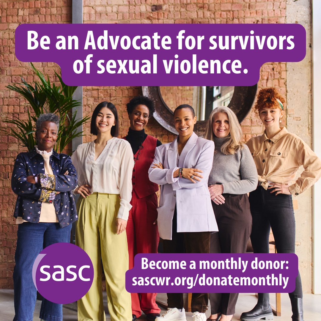 Help acknowledge Sexual Violence Prevention Month and the 35th anniversary of @sascwr by supporting our mission to find 35 new monthly donors! Your support through our Advocates program creates change for survivors. Donate today at sascwr.org/donatemonthly.
