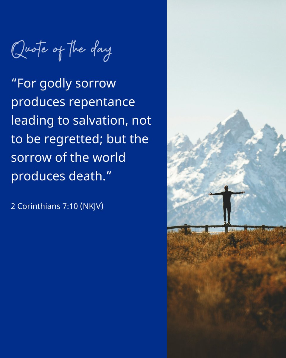 True sorrow for sin is the result of the work of the Holy Spirit. And with true sorrow comes true repentance, which works reformation in a person’s life. This is what the new birth is all about! To learn more: greatcontroversyproject.org