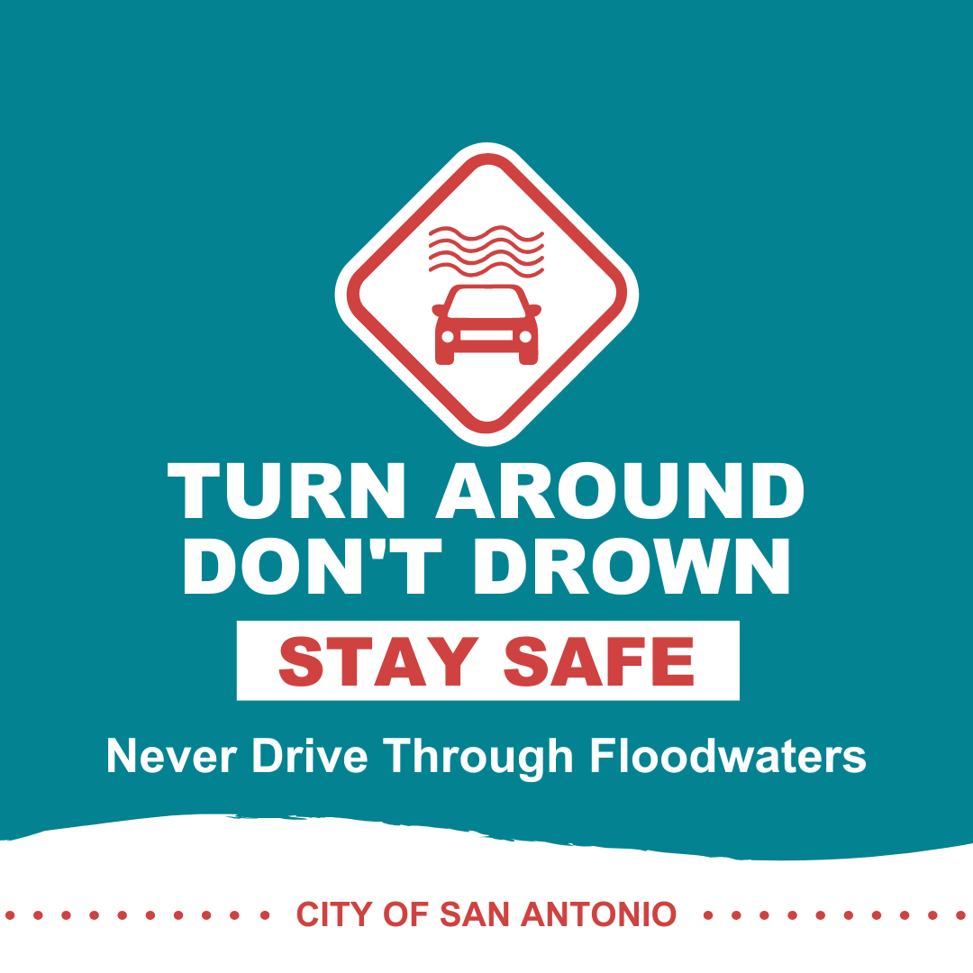 #SATXWeather: Stay safe on wet roadways this morning! If you encounter flooding in your area #TurnAroundDontDrown. It only takes one foot of rushing water to carry away a small vehicle, and half of that to knock over an adult.