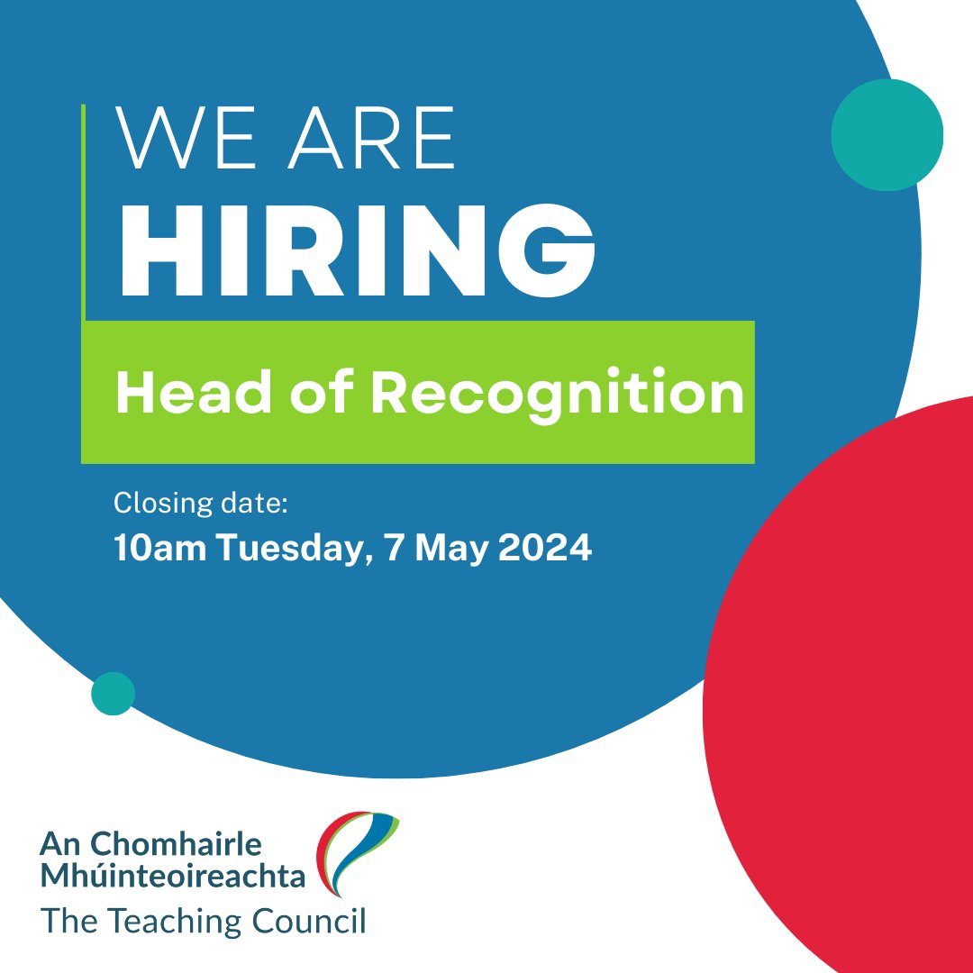We are seeking applications for the position of Head of Recognition. Information can be found at: ow.ly/m99K50Ruz8B