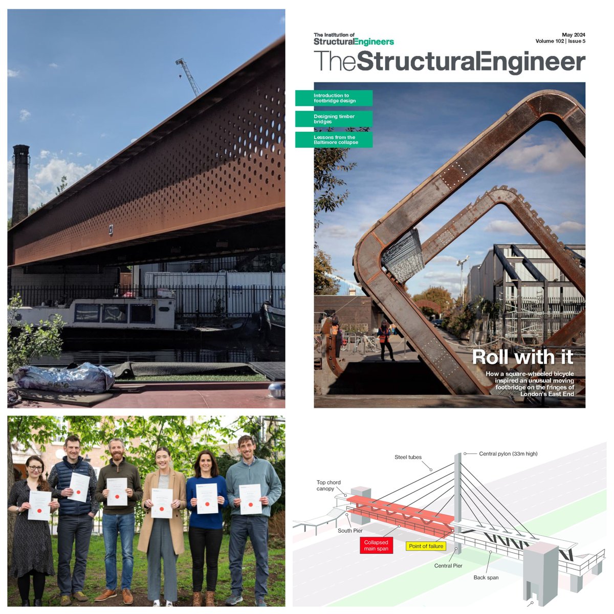 #TheStructuralEngineer May 2024 issue is now live! Read insights into pedestrian/cycle bridges including Cody Dock Rolling Bridge, timber bridge design, a footbridge design introduction and more. istructe.org/journal/volume…