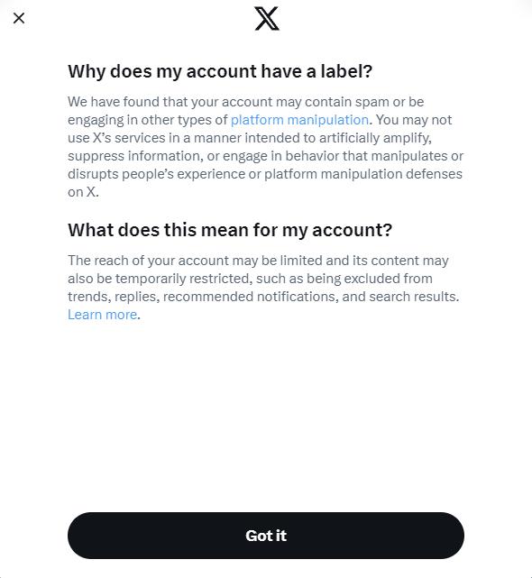 Shadowbanned with an allegation of 'spam' or 'platform manipulation' Pretty who made a report. But can't contact Twitter support, so much for Musk's free speech 😅