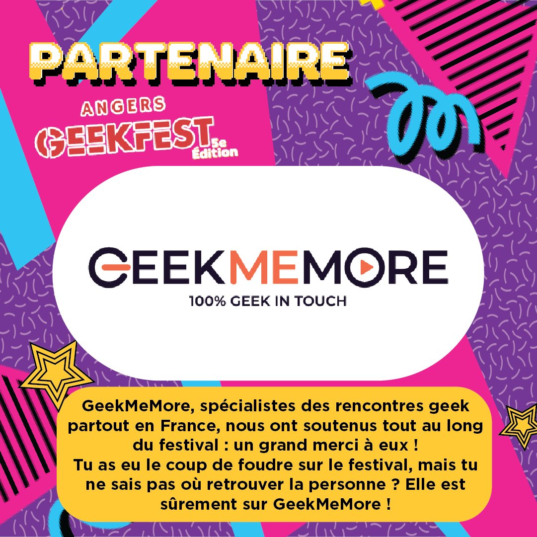 Merci à @GeekmemoreFR pour leur soutien lors de la 5e édition de l'Angers Geekfest ! #angers #geek #geekfest #partenaire #rencontres