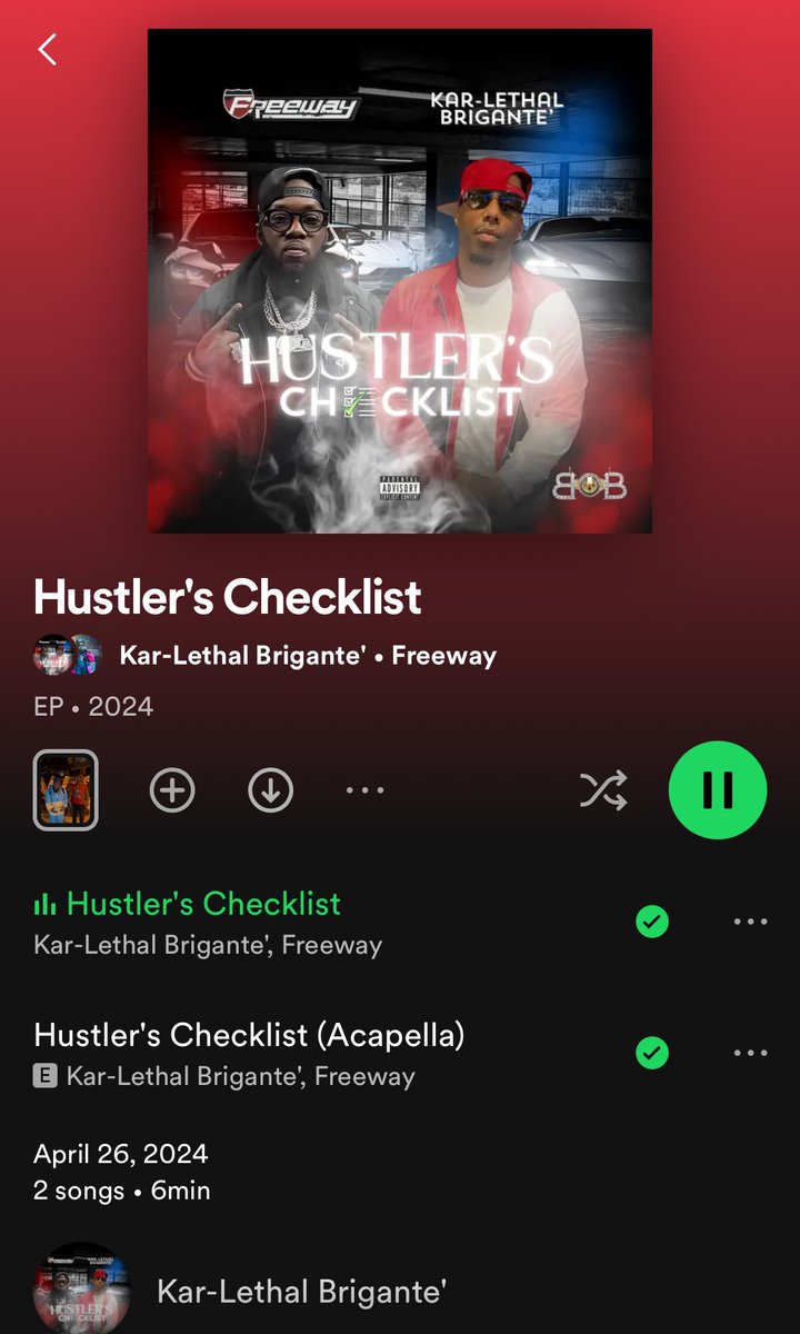 We are FINALLY on Spotify!! Give this album a listen: Hustler's Checklist @fitrockstar24_  and @Phillyfreezer 

open.spotify.com/album/6Y0j3dcy…

#bobgang #stateproperty #freedomthinkers #philly #rap #hiphop #miami