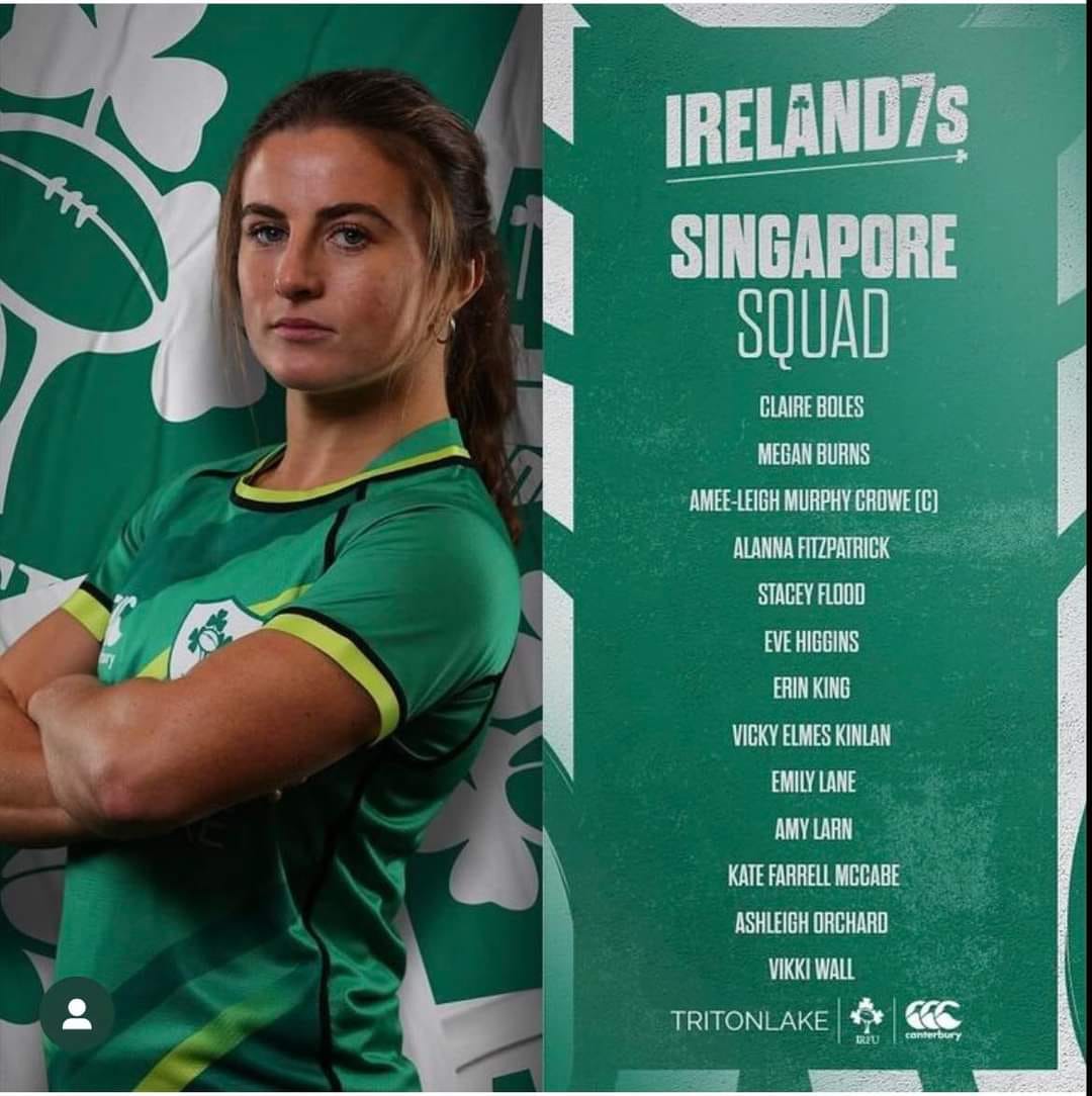Congrats 💪 & good luck 👏 to our own @amylarnx and @IrishRugby 🇮🇪 Women's squad for the Singapore Series of the HSBC 7s. Ireland's pool games will be Friday at 4.44am v Canada 🇨🇦 & 10.21am v NZ 🇳🇿 (Irish Time) & Saturday at 4.44am v Spain 🇪🇸 All matches on TNT Sports 📺