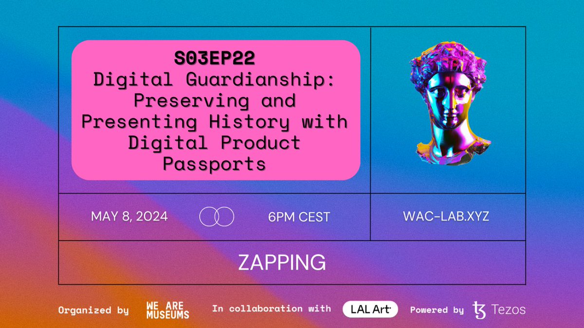 Can Digital Product Passports (DPPs) be used to collect and present artifact histories?

Join the conversation on our next WAC Weekly session powered by @tezos, hosted by @flakoubay, and moderated by @h_artchroniclesby: tinyurl.com/register-wacwe…

📅 Save the date: May 8th, 6pm CET