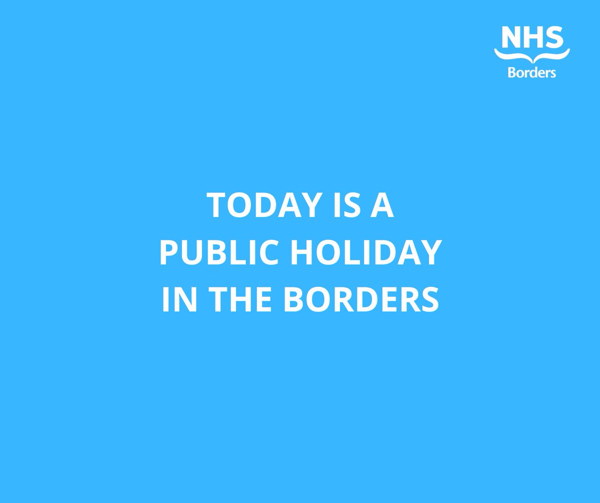 🚨 REMINDER: Most Health Centres, GP Practices and Public Dental Services in the Borders will be closed for the public holiday today. 👉 More info, including which community pharmacies will be open, can be found here: nhsborders.scot.nhs.uk/patients-and-v…