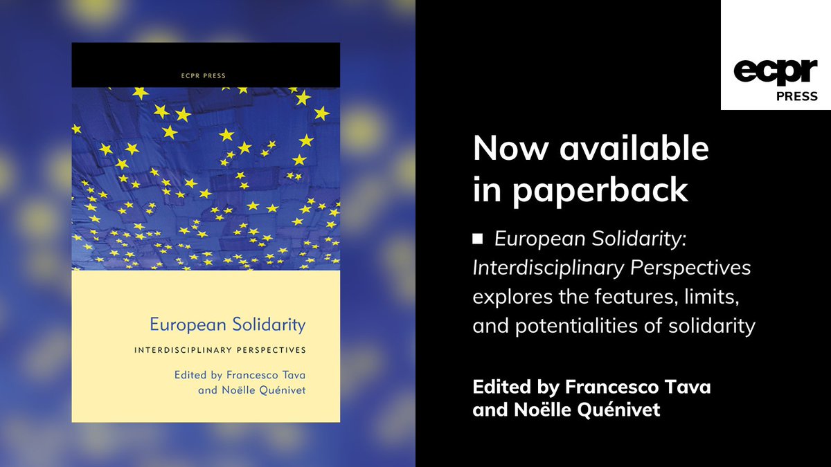 🇪🇺 What is solidarity? Why is it important? 📖 In European Solidarity: Interdisciplinary Perspectives from #ECPRPress, @fra_tava, @NoelleQuenivet1 and colleagues across diverse disciplines highlight the features, limits, and potentialities of solidarity bit.ly/3TLj8mi