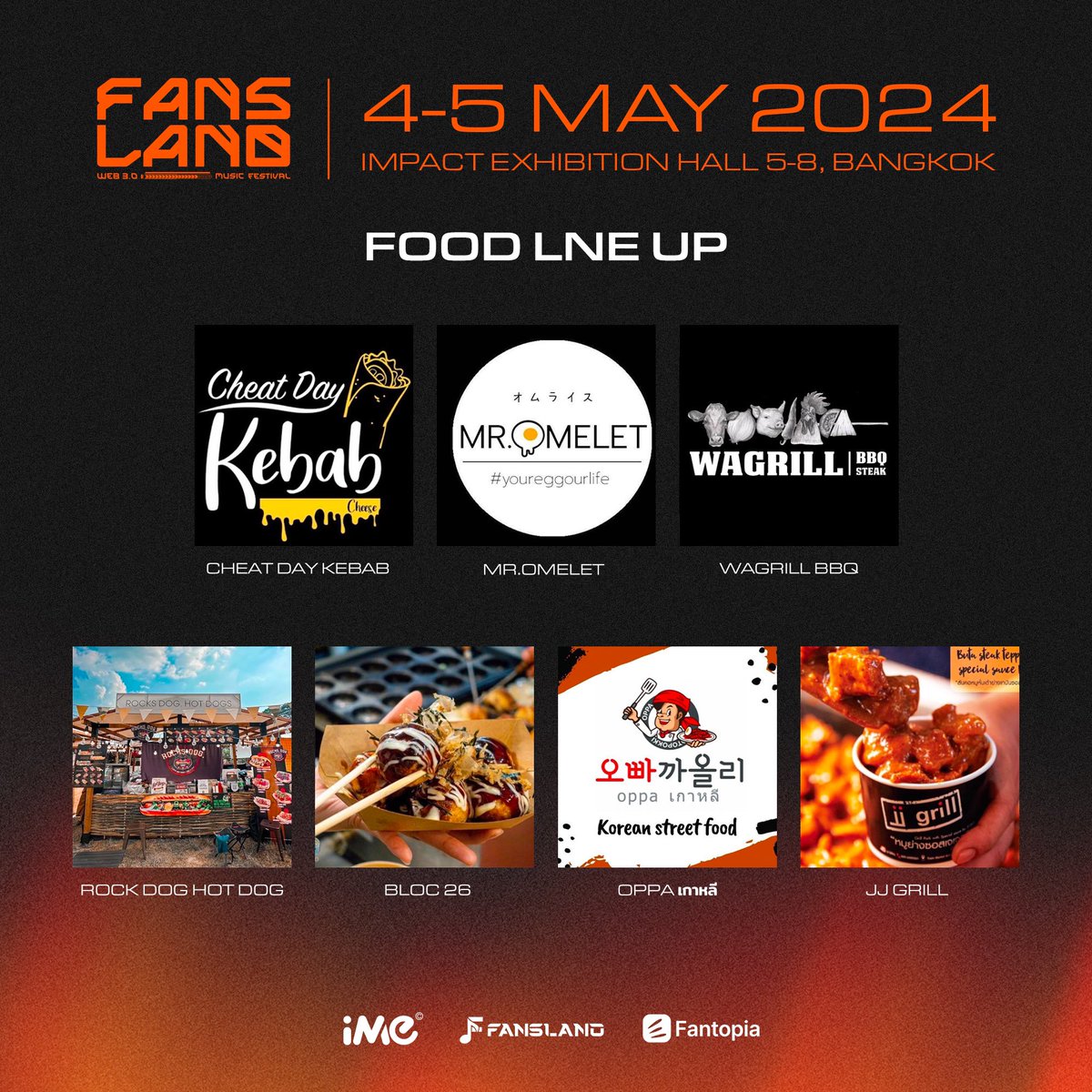🍽️ แดนซ์ให้เต็มที่แล้วมาเติมพลังกับร้านเด็ด ร้านดัง ไม่ว่าจะเป็นเสต็ก เคบับ ไก่ทอดเกาหลี ณ พื้นที่โซนอาหาร ณ Fansland Music Festival 2024 in Bangkok

#fanslandmusicfestival #fansland #web3 #WAGMI
#iMe #iMeThailand #iMeAsia #Fantopia