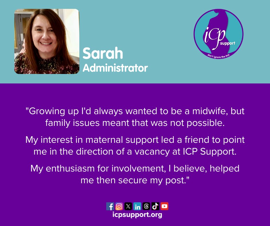 It's #MeetTheTeamMonday & time to introduce Sarah!
One of our wonderful administrators, Sarah is an aspiring midwife & our longest-serving staff member. Although she hasn't had #ICP, her passion for maternal support is evident & makes her an asset to our team. Thank you Sarah!