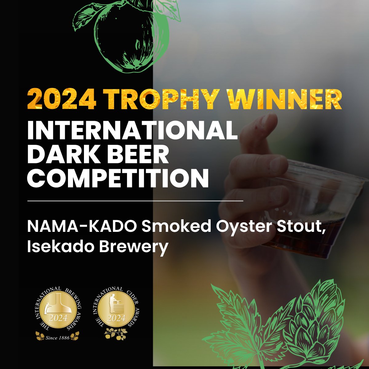 International Brewing & Cider Awards (@brewingawards) on Twitter photo And the trophy winner of the ๐๐ง๐ญ๐๐ซ๐ง๐๐ญ๐ข๐จ๐ง๐๐ฅ ๐๐๐ซ๐ค ๐๐๐๐ซ ๐๐จ๐ฆ๐ฉ๐๐ญ๐ข๐ญ๐ข๐จ๐ง is:
๐ NAMA-KADO Smoked Oyster Stout, <a href="/isekadoya/">Ise Kadoya Brewery</a> (Japan)
Trophy sponsor: @IBDHQ And the trophy winner of the ๐๐ง๐ญ๐๐ซ๐ง๐๐ญ๐ข๐จ๐ง๐๐ฅ ๐๐๐ซ๐ค ๐๐๐๐ซ ๐๐จ๐ฆ๐ฉ๐๐ญ๐ข๐ญ๐ข๐จ๐ง is:
๐ NAMA-KADO Smoked Oyster Stout, <a href="/isekadoya/">Ise Kadoya Brewery</a> (Japan)
Trophy sponsor: @IBDHQ