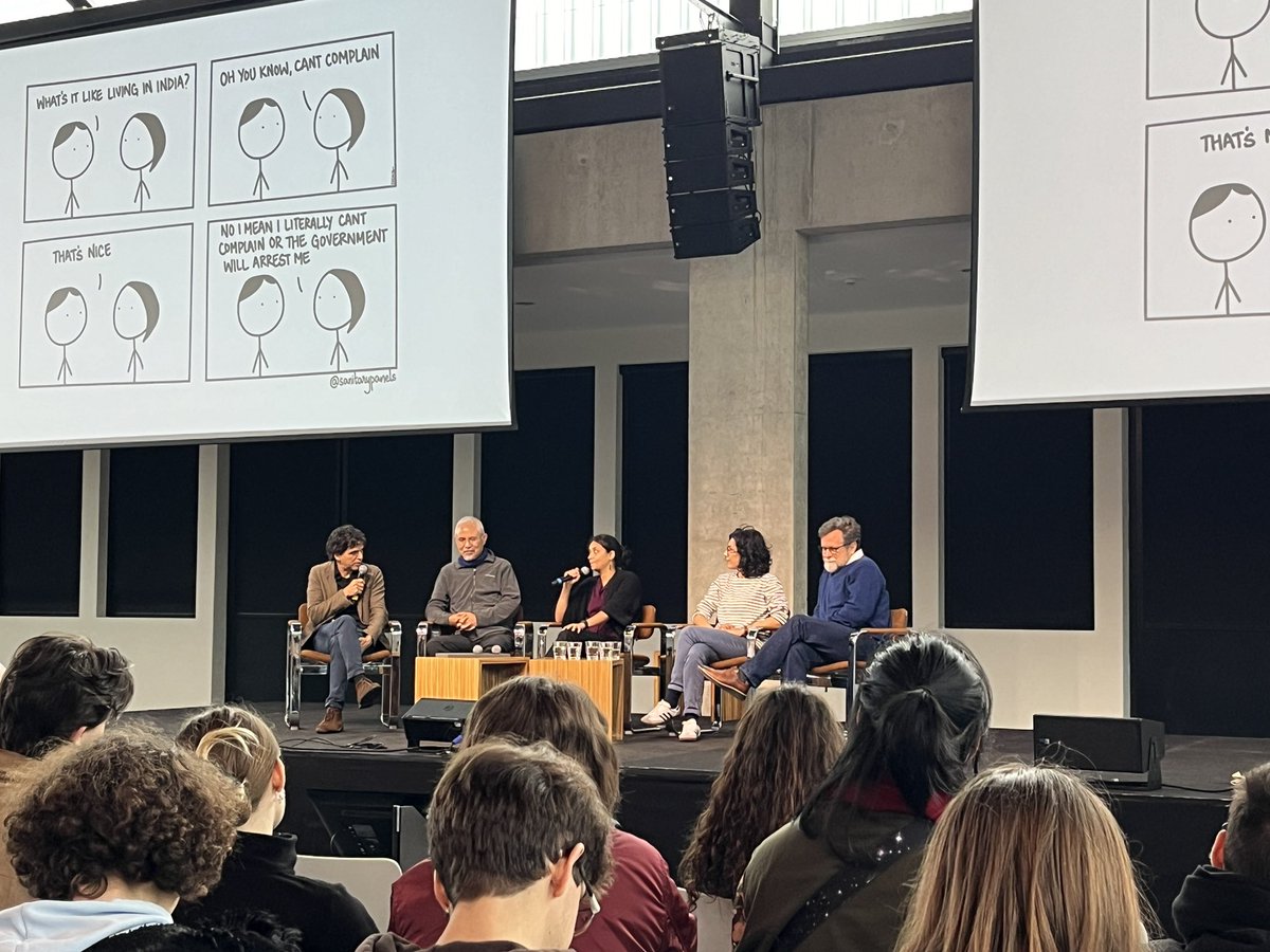 Rencontre @HEADGENEVE x @freedomcartoons is underway! With @sanitarypanels @wuerker @willisfromtunis and Zunzi, and moderated by @PatChappatte