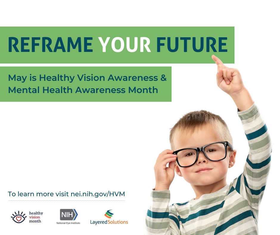 May is #HealthyVisionMonth AND #MentalHealthAwarenessMonth! @NatEyeInstitute in spreading the word about the connection between vision loss and mental health. To learn more & get vision resources visit: bit.ly/3wnJPpm  #EyeHealthEducation #MentalHealthMonth