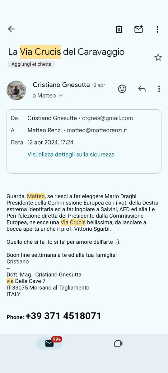 @VittorioSgarbi Bisogna disegnare, assieme a #Renzi, una stupenda #ViaCrucis, per l' elezione del nuovo Presidente della Commissione Europea 😂😂😂😂