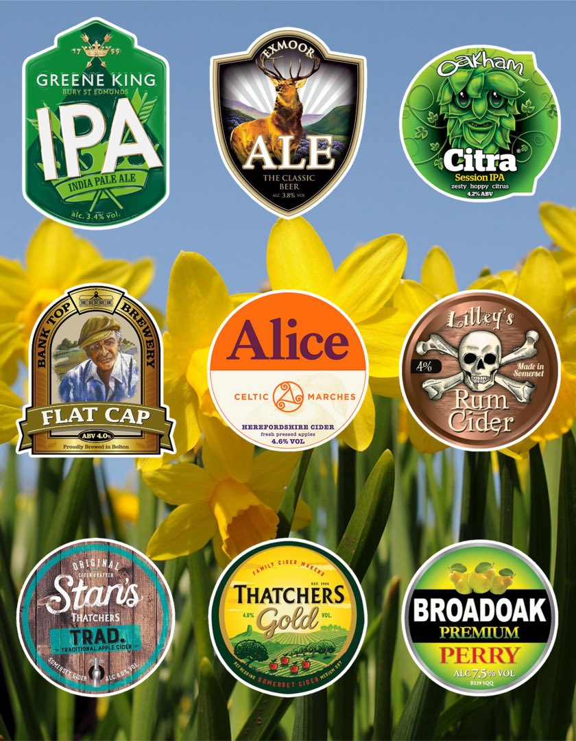 Beer Board: goo.gl/wdNYZ8 @greeneking @exmoorales @OakhamAles @BankTopBrewery @CelticMarches @lilleyscider @thatchers_cider @FetchTheDrinks #RealAleFinder