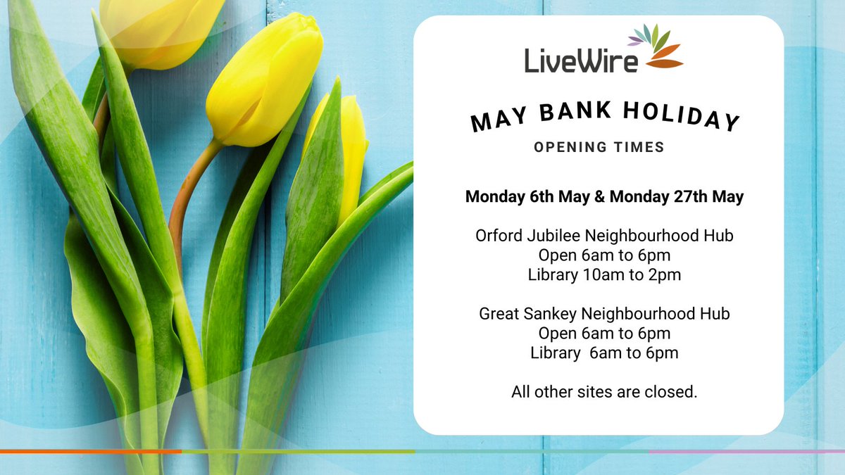 A reminder of our Bank Holiday opening hours this May! 🌻