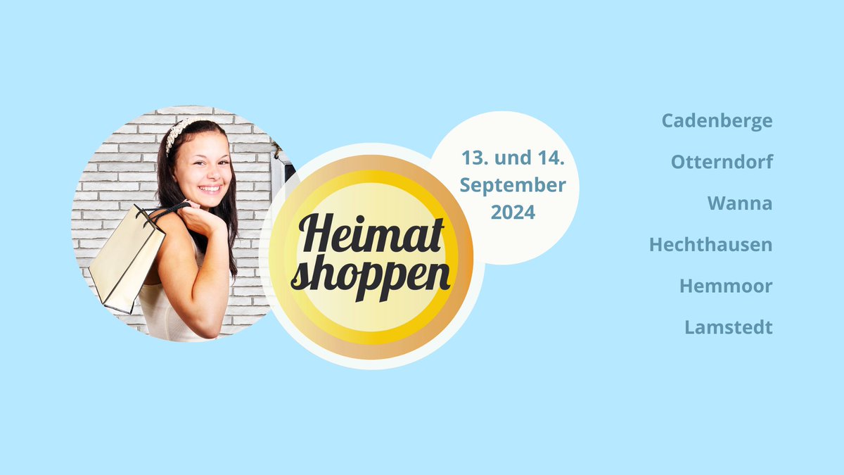 Moin.
Unterstützt du deine Gemeinde/Stadt noch durch lokalem Einkauf? Heimat shoppen heißt diese Initiative.
Jedes Jahr im September!
stadtmarketing-otterndorf.de/city-handel/he…