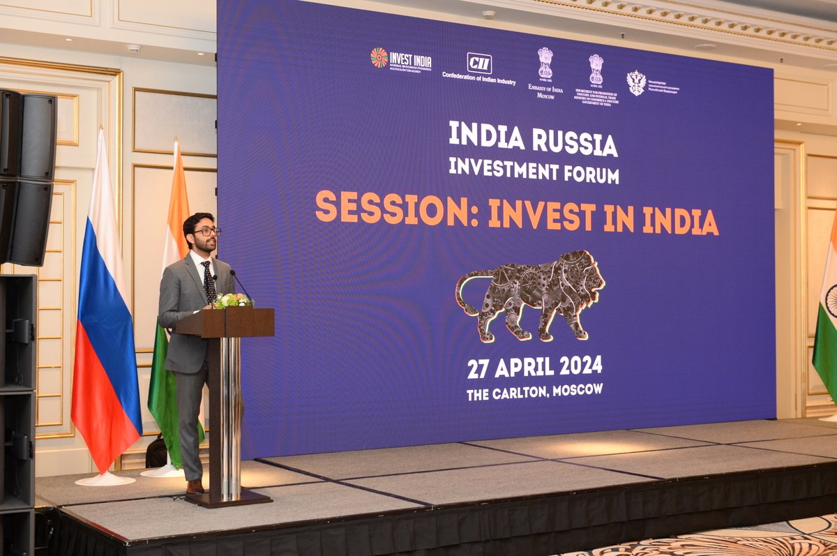 .@investindia participated in the first Indian-Russian Investment Forum in which 270+ Indian & Russian businessmen, entrepreneurs & other stakeholders participated, followed by B2B meetings between the Indian delegation led by @FollowCII & their Russian counterparts.