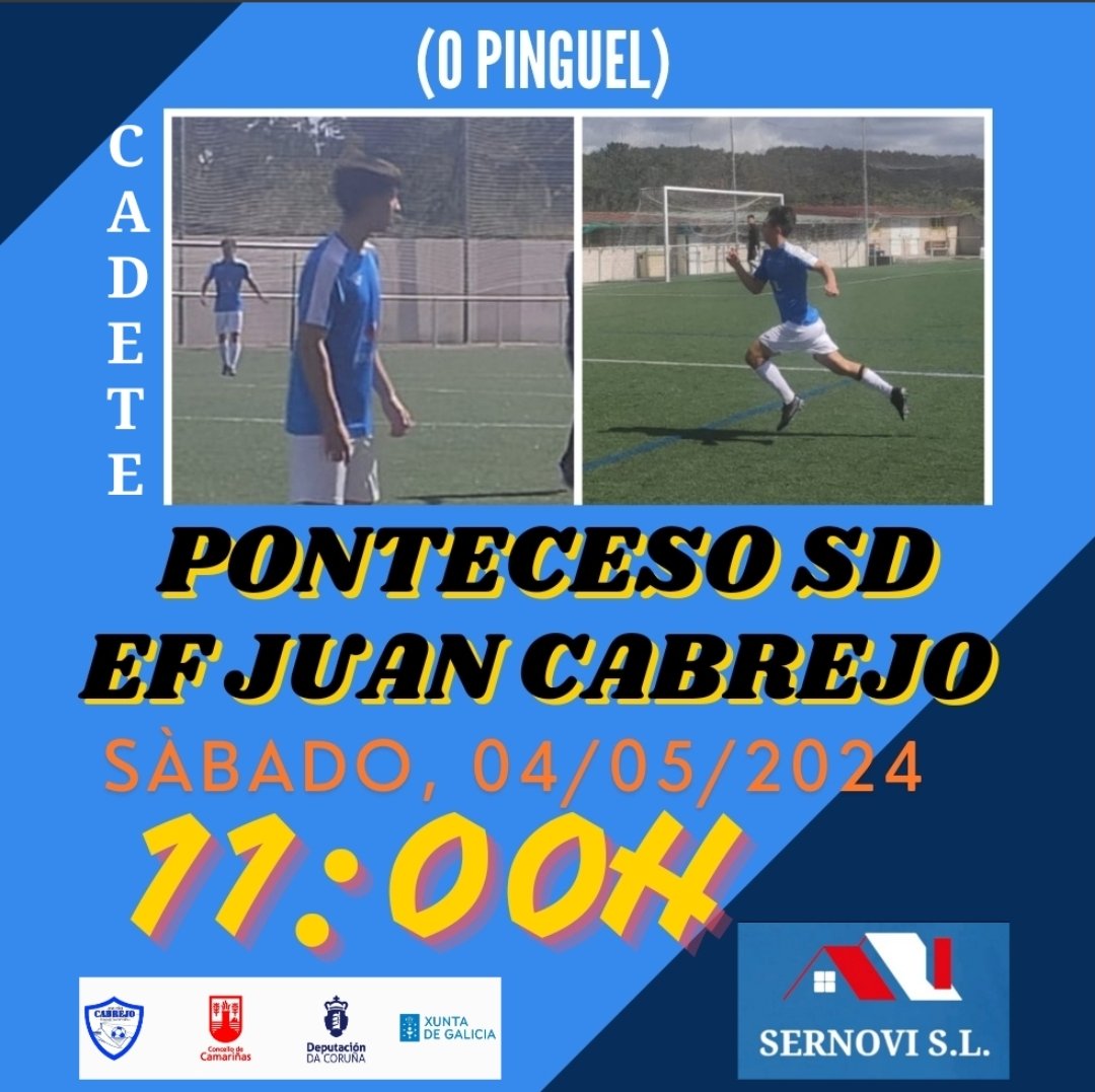 Quedan dúas xornadas e aínda é posible a clasificación para o 'Play Off' final do #Cadete 💪 Case fai falla un milagre....Pero haberá que tentalo! 🤙🙏 Imos, equipo‼️💙 #EscolaCabrejo #ConcelloDeCamariñas