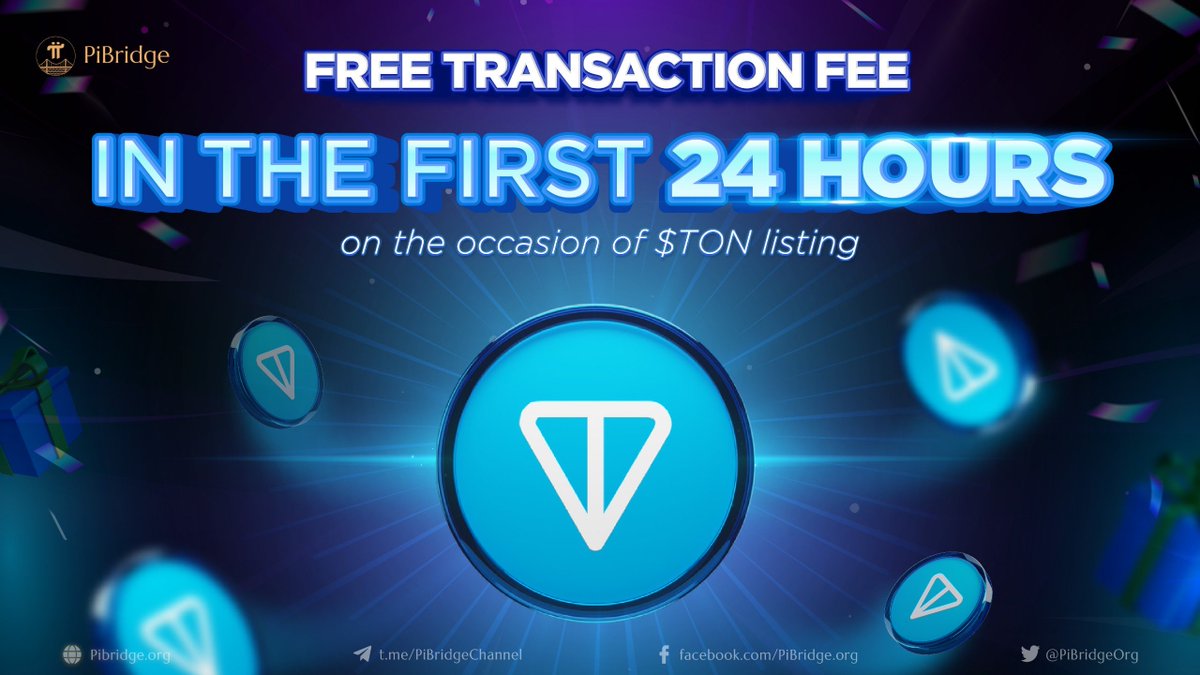 🎊 $TON LISTING IS COMING SOON - FREE TRANSACTION FEES IN THE FIRST 24 HOURS! 🎊 💸 EXCLUSIVE OFFER: In anticipation of the upcoming $TON listing event on Pibridge, enjoy FREE trading fees for all TON buy/sell orders within the first 24 hours! Don't miss out on the chance to own…