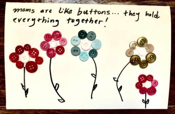 See how to make this simple Mother's Day card on our blog at wp.me/p1FOOL-50D

'Mom's are buttons... they hold everything together!'

#mothersday #mothersdaycard #nannycrafts