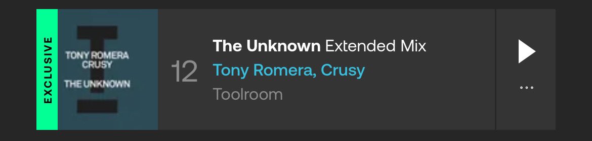 Maaaan! Almost TOP 10 in less than a week! Can you help us to get into that 10?? Sending you the link here in case you wanna support @TonyRomera & me : beatport.com/track/the-unkn… @toolroomrecords