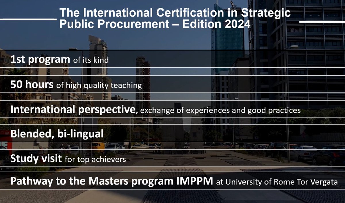 May 7th will mark the kick off of the Intl Certification Program in Strategic #PublicProcurement at the Institut in Beirut.
An exciting learning journey to upgrade the knowledge & skills of 36 proc. practitioners&specialists from 24 🇱🇧 public sector entities.
Good luck to all!
🧵