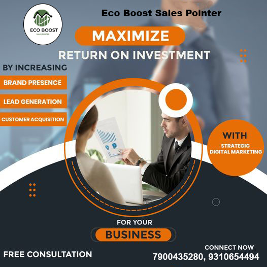 Eco Boost Sales Pointer delivers maximum return on investment by enhancing brand visibility, generating quality, acquiring new customers. Our strategic approach heightened brand presence.
79004 35280, 9310654494
#ecommercebusiness #ecoboost #ecoboostsalespointer #vrindavan #agra