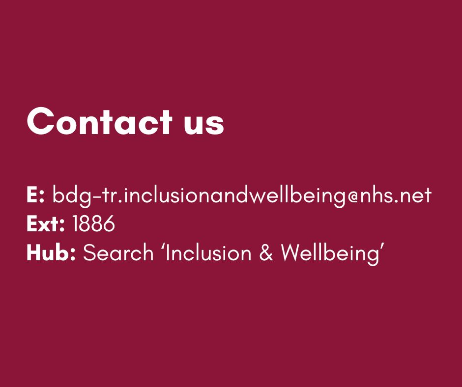 We are the Inclusion &amp; Wellbeing team - here to support you. We strive to create an environment that is inclusive &amp; supportive for staff &amp; to promote a culture in which diversity is valued &amp; respected with fair outcome for all. We're proud to be healthy together.