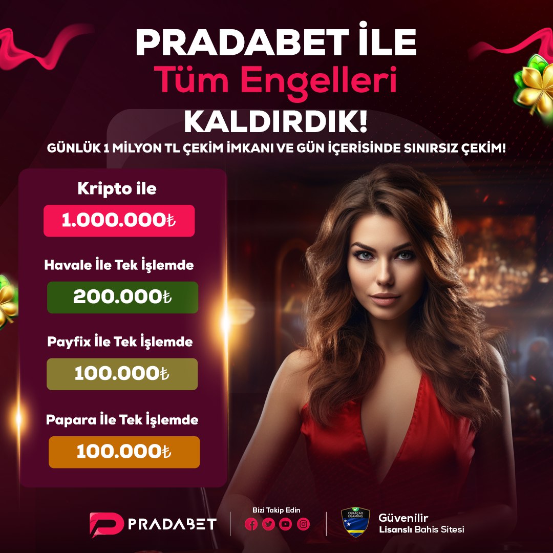 😮 Pradabet İle Tüm Engelleri Kaldırdık! 🤑 Siz engellere takılmayın diye, tüm engelleri kaldırdık! Günlük 1.000.000₺ çekim ve gün içerisinde sınırsız çekim imkanı! 🌐 Pradabet Giriş cutt.ly/ow1Tmlpx