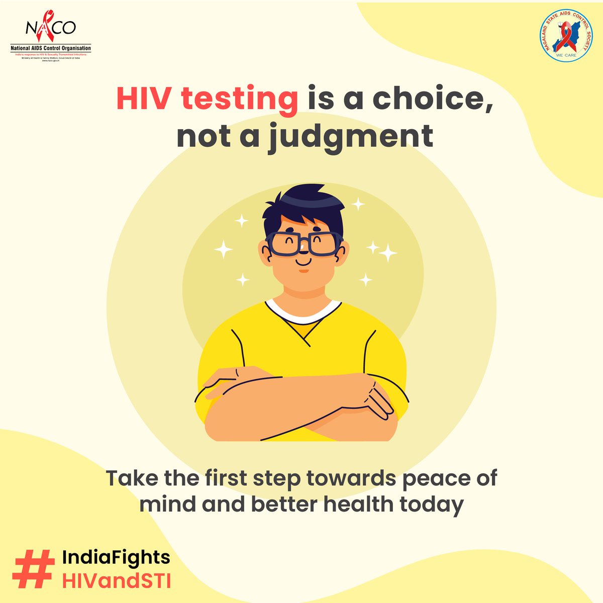 Avail free HIV counseling and testing services at the ICTC centre in the Govt. Hospitals. #IndiaFightsHIVandSTI. For more info., dial 1097.
@NACOINDIA @MyGovNagaland @HealthNagaland @NagalandNhm @dipr_nagaland @PIBKohima @airkohima2