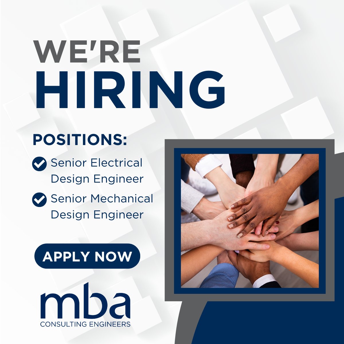 Looking   for an opportunity as a Design Engineer? We are hiring for the below positions.
    -Senior Electrical Design Engineer 
    -Senior Mechanical Design Engineer 
Apply Now!   
    mba-consultants.co.uk/work-for-us/
    #hiring #careeropportunity #joinourteam #designengineer