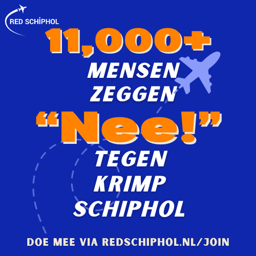 Stop de krimp! Schiphol is te belangrijk voor handel, de economie en betaalbaar reizen om het te verliezen. Sluit je aan bij de 11.000 mensen die tot nu toe onze petitie hebben ondertekend. #SaveSchiphol