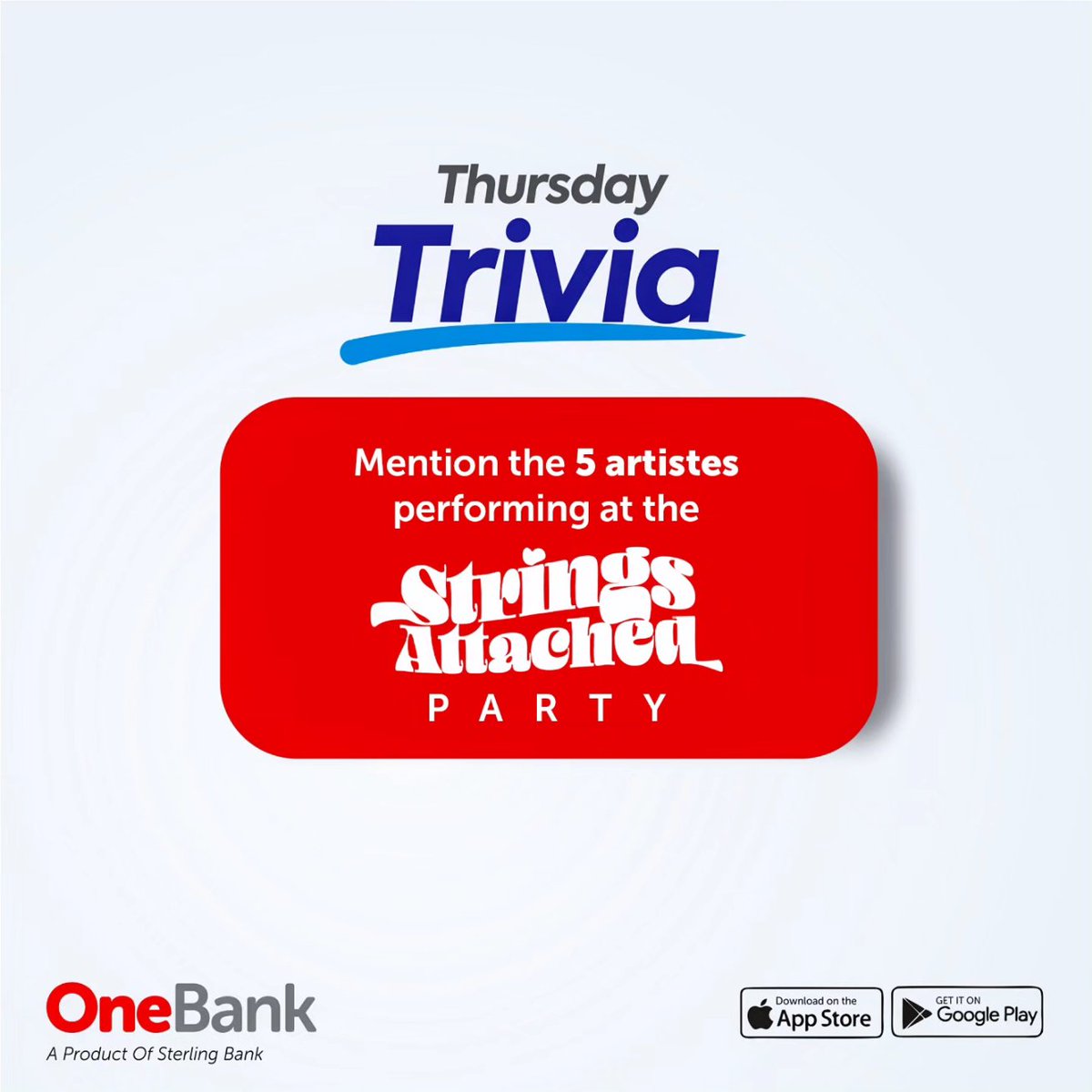 It's Trivia Thursday!🥳 Read the rules and swipe for this week’s question. Remember, fastest fingers first 😉 #OneBank #ANewWayToLive #OneBankBySterling