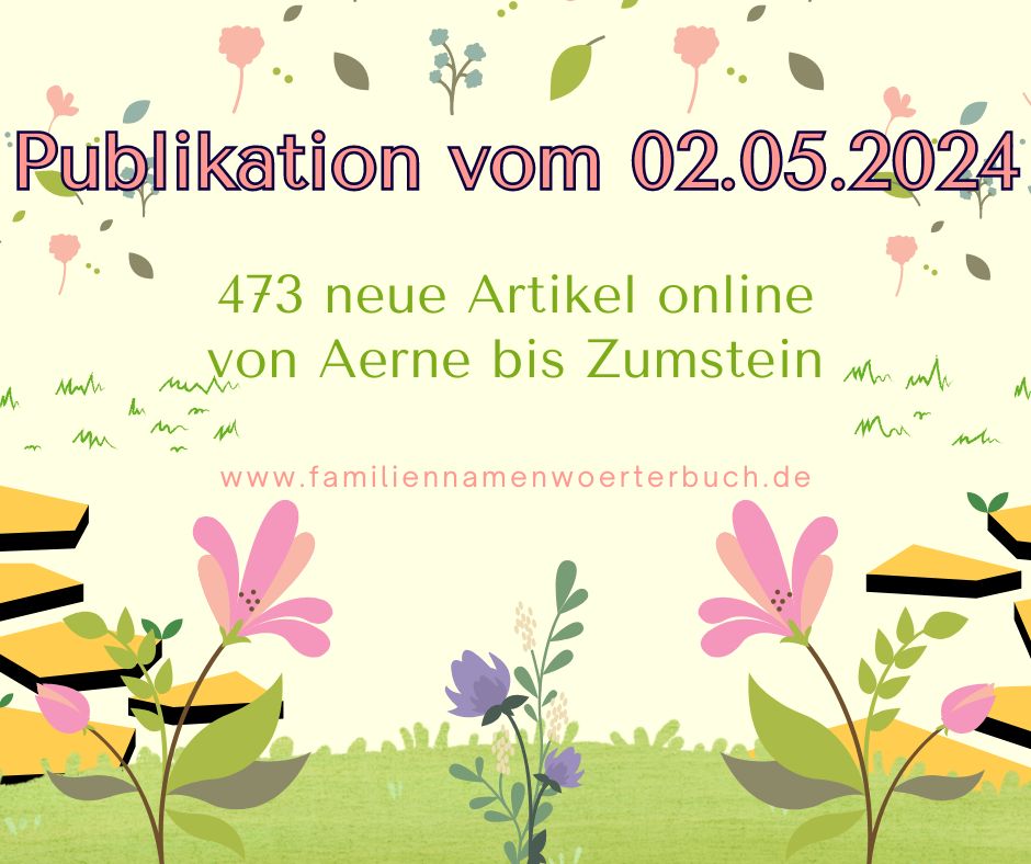 Von Aerne bis Zumstein: 473 neue #Familiennamen-Artikel online im Wörterbuch  namenforschung.net/dfd/woerterbuc…
#onomastics #Namenforschung #Akademienprogramm #adwmainz