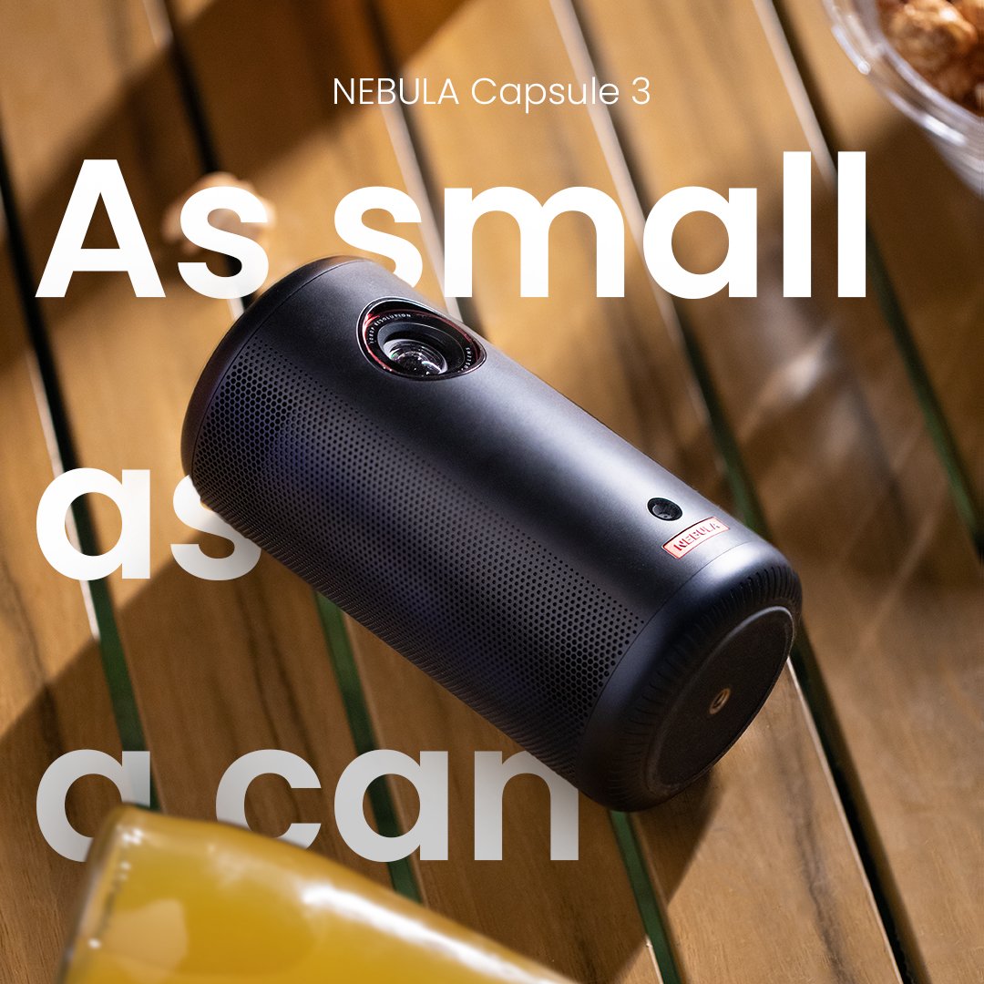 SeeNebula's tweet image. Hold ultra-portable cinema experience in your hand.
Check the link in bio to LEARN MORE about #NEBULACapsule 3.
#NEBULAbyANKER #NEBULAProjector #NEBULACapsule #ANKERProjector #SeeNEBULA #movietime #outdoorlife #movienight #can #popcorn