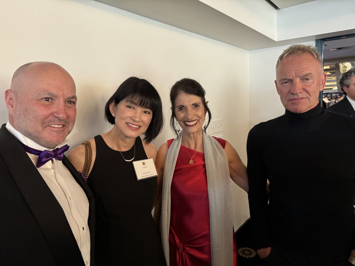 Filled with gratitude for honored guests Sting, Colum McCann and Judy Shin at our 2024 James Foley Freedom awards ⁦@JamesFoleyFund⁩ ⁦@OfficialSting⁩ 💕💕