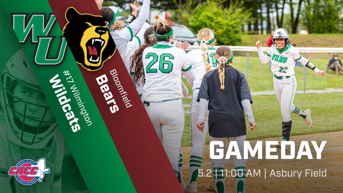 #GAMEDAY!!! #POSTSEASON!!! #WilmUSoftball begins its defense of the CACC Tournament today with a game against 4th seed Bloomfield at 11 am Admission (for the day): Adults - $10; Children and Seniors - $5; WilmU Students/Staff with ID - FREE Follow live: wildcats.athletics.wilmu.edu/composite