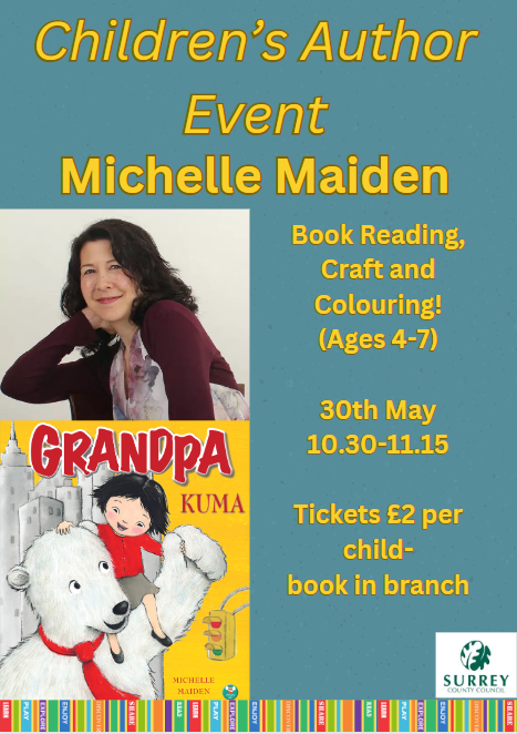 Don't miss Michelle Maiden's book reading and craft event at Guildford Library on the 30th of May! £2 per child.