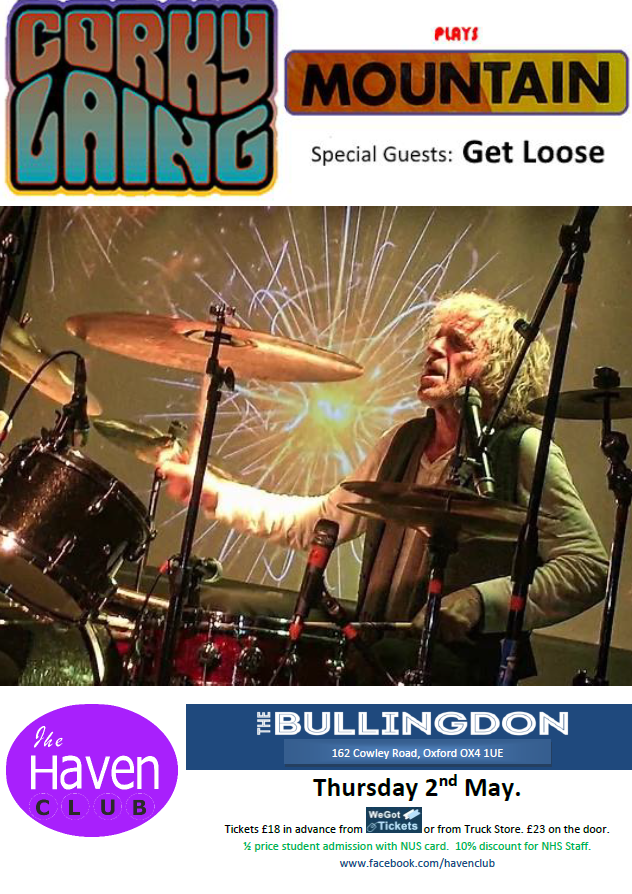 TONIGHT! The awesome Corky Laing hits <a href="/TheBullingdon/">The Bullingdon</a>  playing the music of Mountain and telling his hilarious stories! Come and be entertained! Get Loose 8pm Corky Laing 9pm
wegottickets.com/event/610596