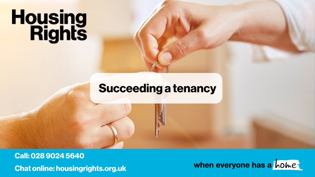 Do you have questions around succeeding a tenancy? You may be able to take on a tenancy after a tenant dies. This is known as succession and it can usually only happen once. Speak to an adviser to get advice on succeeding a tenancy: ☎️028 9024 5640 💻housingrights.org.uk