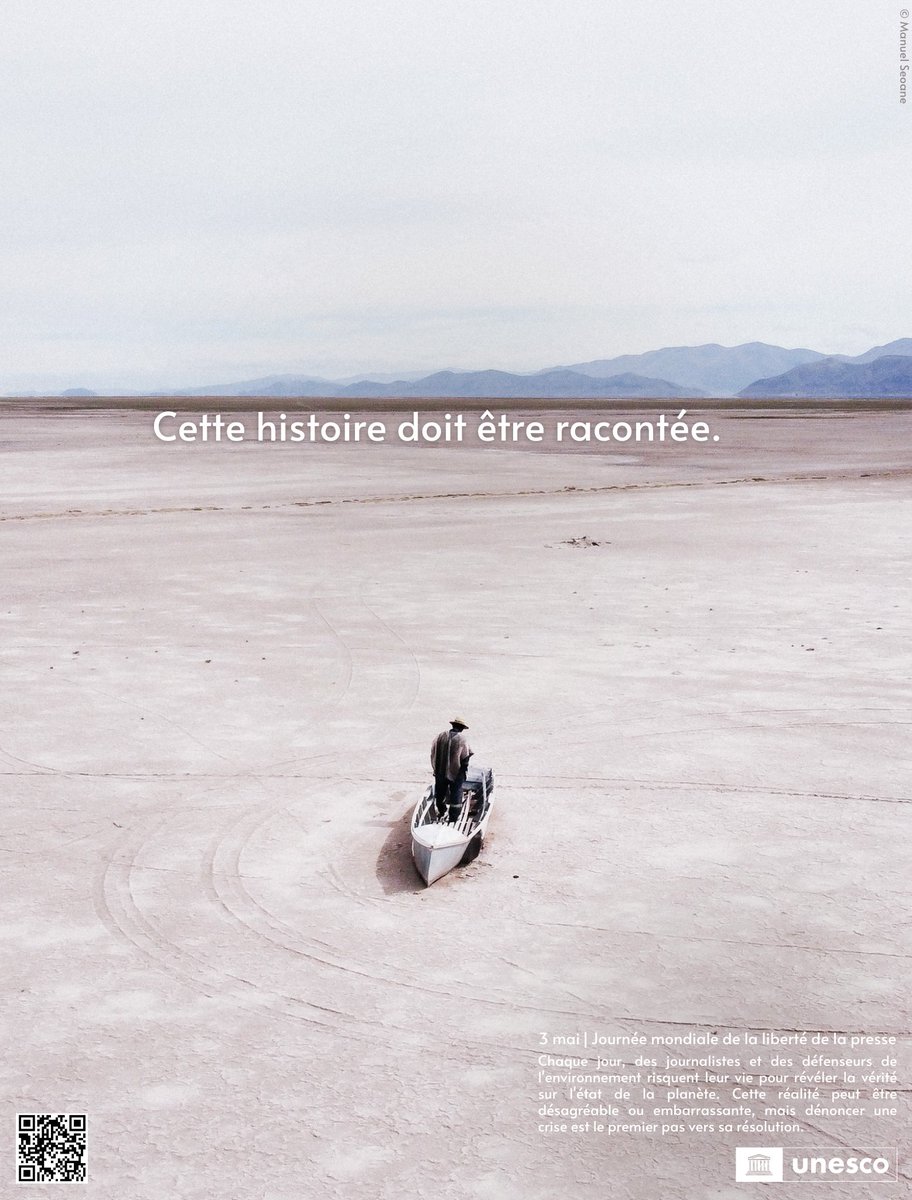 Parce que des histoires comme celle du lac Poopo doivent être racontées, 'Crise environnementale et urgence du journalisme' est le thème de la Journée de la liberté de la presse de cette année. @UNESCO_fr fournit les détails ici : unesco.org/fr/days/press-… #GénérationRestauration